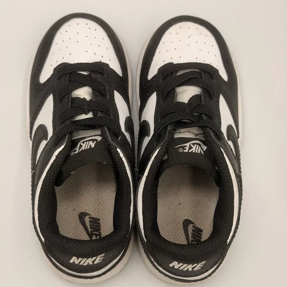 Nike Dunk Low Panda Black White Toddler Size 8C CW1589-100 Kids Sneakers